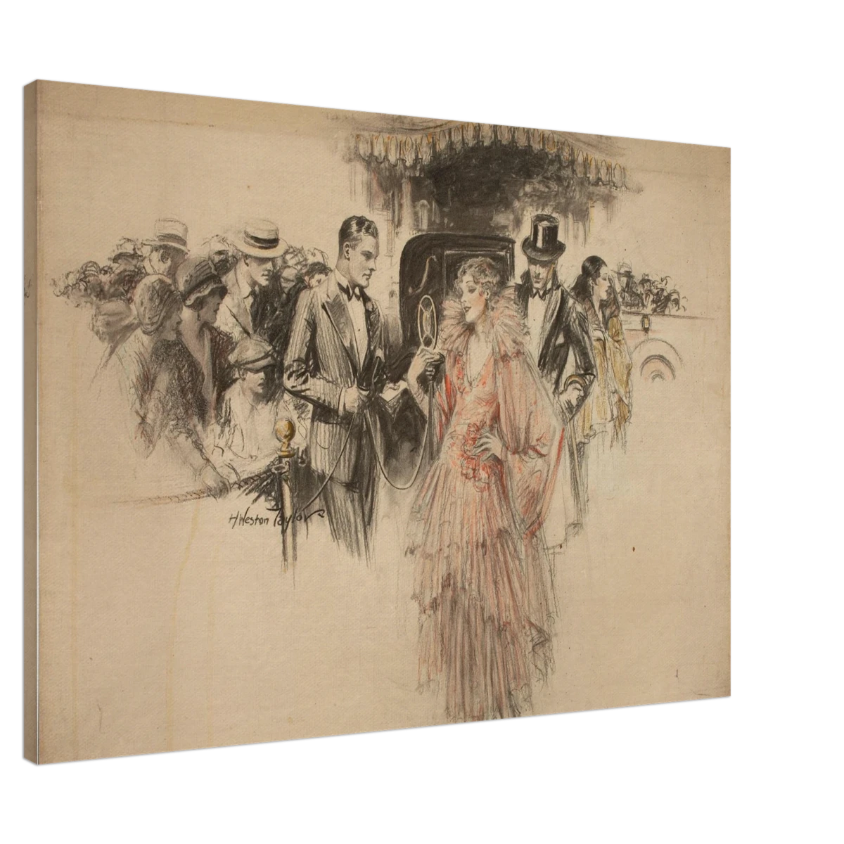 "The Arrival" – Gilded Age Fashion & Society by H. Weston Taylor | Vintage Illustration Wall Art Print - Canvas - 70x100 cm / 28x40″ - 