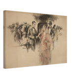 "The Arrival" – Gilded Age Fashion & Society by H. Weston Taylor | Vintage Illustration Wall Art Print - Canvas - 40x60 cm / 16x24″ - 