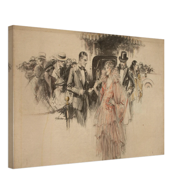"The Arrival" – Gilded Age Fashion & Society by H. Weston Taylor | Vintage Illustration Wall Art Print - Canvas - 40x60 cm / 16x24″ - 