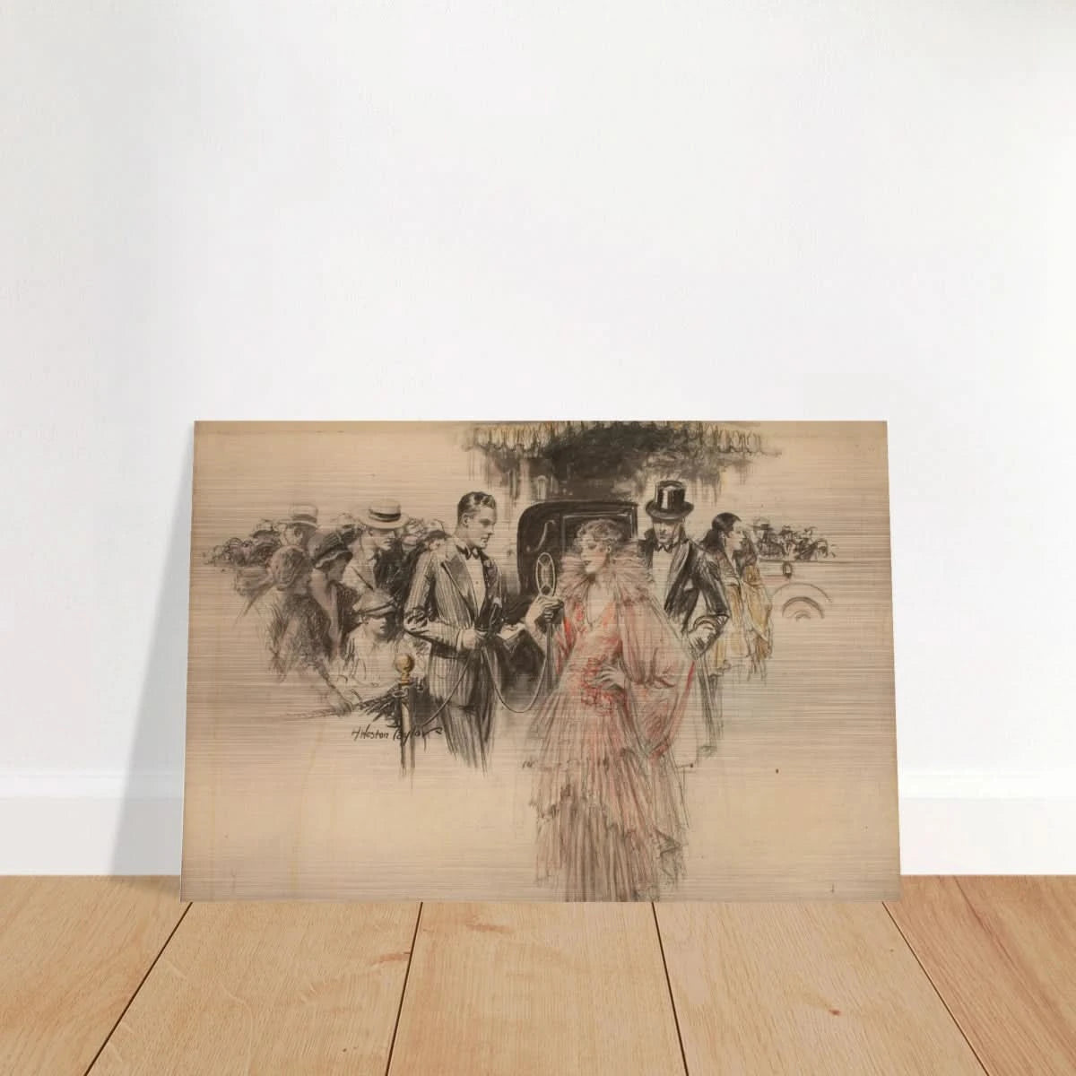 "The Arrival" – Gilded Age Fashion & Society by H. Weston Taylor | Vintage Illustration Wall Art Print - Brushed Aluminum Print - 30x45 cm / 12x18″ - 