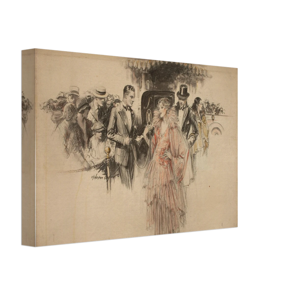 "The Arrival" – Gilded Age Fashion & Society by H. Weston Taylor | Vintage Illustration Wall Art Print - Canvas - 20x30 cm / 8x12″ - 