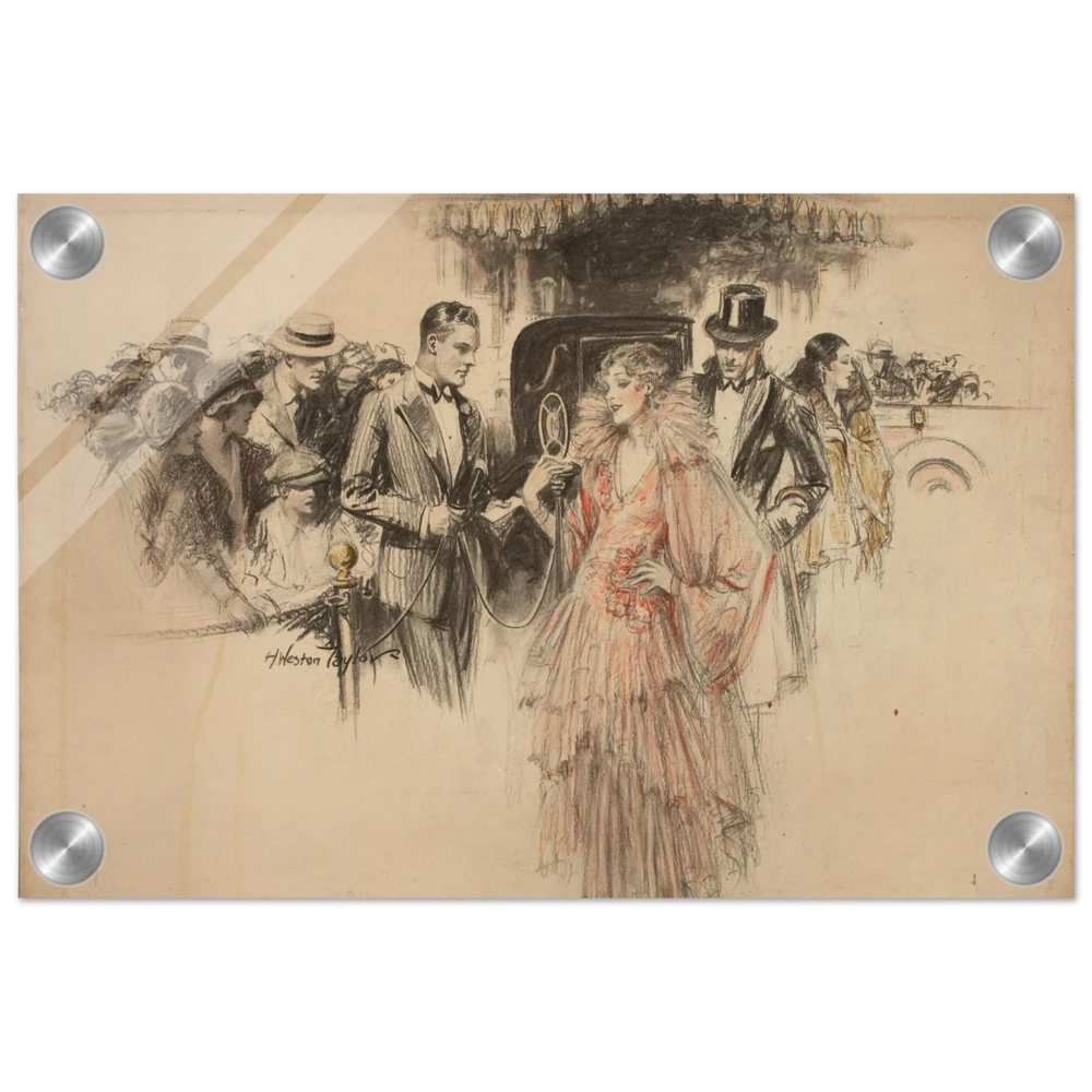 "The Arrival" – Gilded Age Fashion & Society by H. Weston Taylor | Vintage Illustration Wall Art Print - Acrylic Print - 20x30 cm / 8x12″ - 