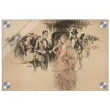 "The Arrival" – Gilded Age Fashion & Society by H. Weston Taylor | Vintage Illustration Wall Art Print - Acrylic Print - 20x30 cm / 8x12″ - 