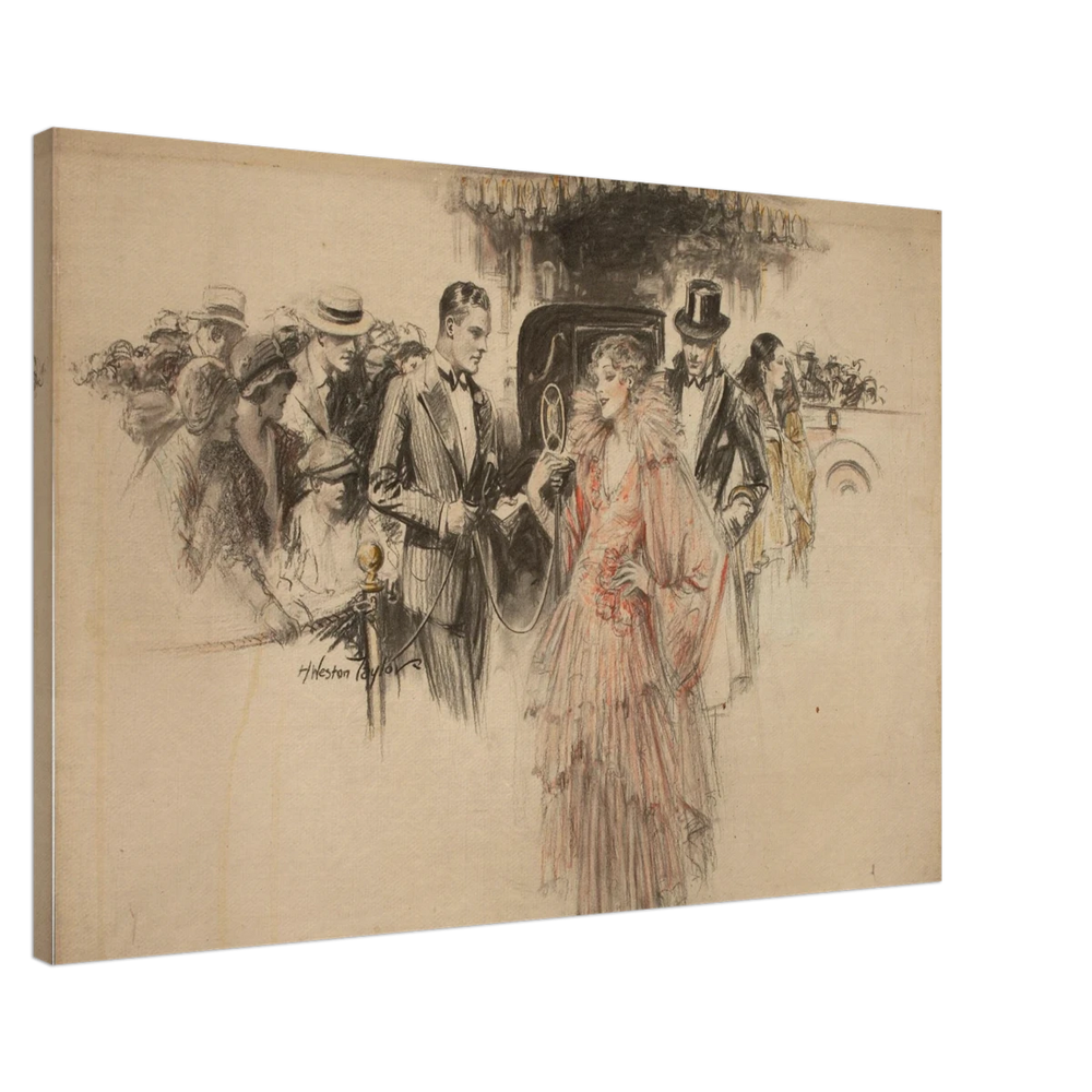 "The Arrival" – Gilded Age Fashion & Society by H. Weston Taylor | Vintage Illustration Wall Art Print - Canvas - 60x90 cm / 24x36″ - 