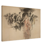 "The Arrival" – Gilded Age Fashion & Society by H. Weston Taylor | Vintage Illustration Wall Art Print - Canvas - 60x90 cm / 24x36″ - 