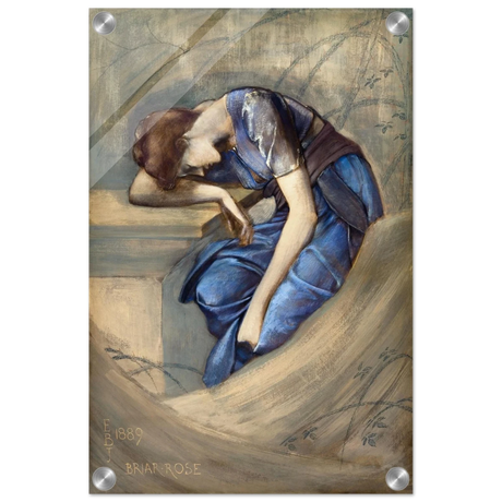 The Briar Rose Series – Study for The Garden Court (1889) by Sir Edward Burne - Jones | Wall art Print - Acrylic Print - 30x45 cm / 12x18″ - 