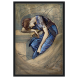 The Briar Rose Series – Study for The Garden Court (1889) by Sir Edward Burne - Jones | Wall art Print - Framed Canvas - 60x90 cm / 24x36″ - Black frame