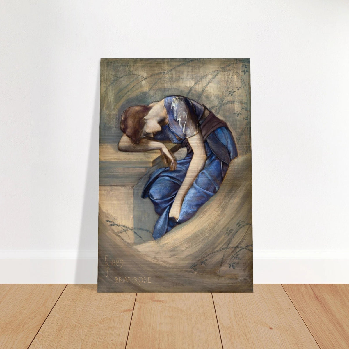 The Briar Rose Series – Study for The Garden Court (1889) by Sir Edward Burne - Jones | Wall art Print - Brushed Aluminum Print - 60x90 cm / 24x36″ - 