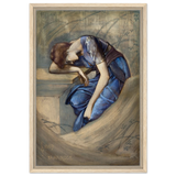 The Briar Rose Series – Study for The Garden Court (1889) by Sir Edward Burne - Jones | Wall art Print - Framed Canvas - 40x60 cm / 16x24″ - Wood frame