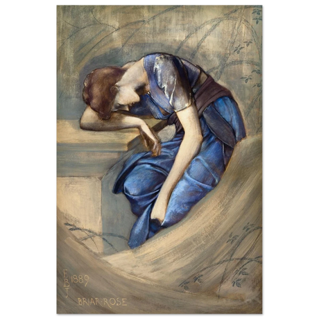 The Briar Rose Series – Study for The Garden Court (1889) by Sir Edward Burne - Jones | Wall art Print - Fine Art Poster - 30x45 cm / 12x18″ - 