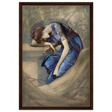 The Briar Rose Series – Study for The Garden Court (1889) by Sir Edward Burne - Jones | Wall art Print - Framed Canvas - 50x75 cm / 20x30″ - Dark wood frame