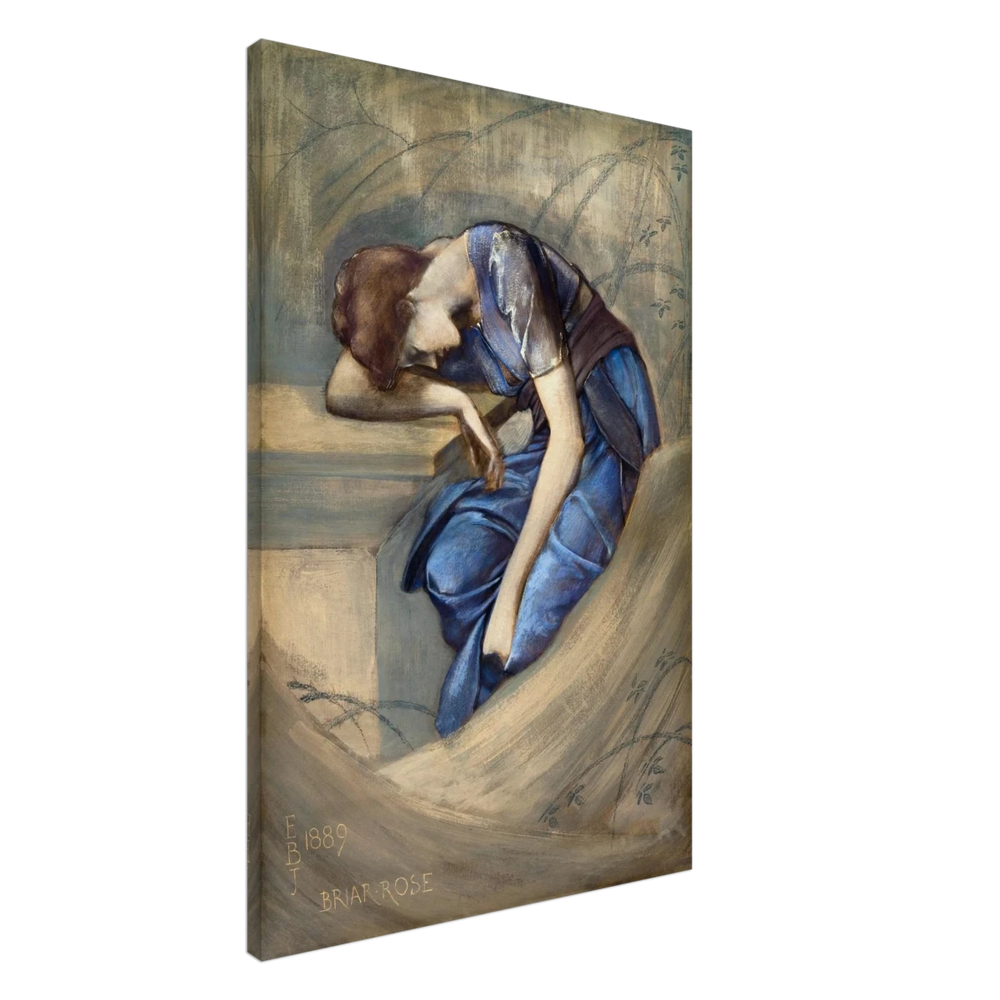 The Briar Rose Series – Study for The Garden Court (1889) by Sir Edward Burne - Jones | Wall art Print - Canvas - 60x90 cm / 24x36″ - 