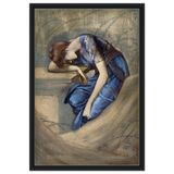 The Briar Rose Series – Study for The Garden Court (1889) by Sir Edward Burne - Jones | Wall art Print - Framed Canvas - 50x75 cm / 20x30″ - Black frame