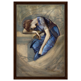 The Briar Rose Series – Study for The Garden Court (1889) by Sir Edward Burne - Jones | Wall art Print - Framed Canvas - 40x60 cm / 16x24″ - Dark wood frame