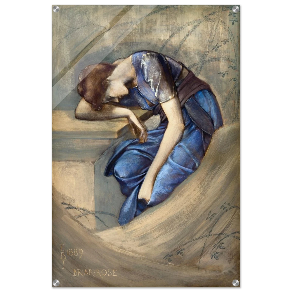 The Briar Rose Series – Study for The Garden Court (1889) by Sir Edward Burne - Jones | Wall art Print - Acrylic Print - 60x90 cm / 24x36″ - 