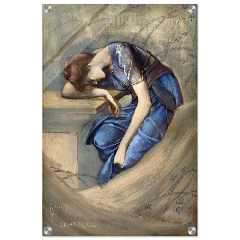 The Briar Rose Series – Study for The Garden Court (1889) by Sir Edward Burne - Jones | Wall art Print - Acrylic Print - 40x60 cm / 16x24″ - 