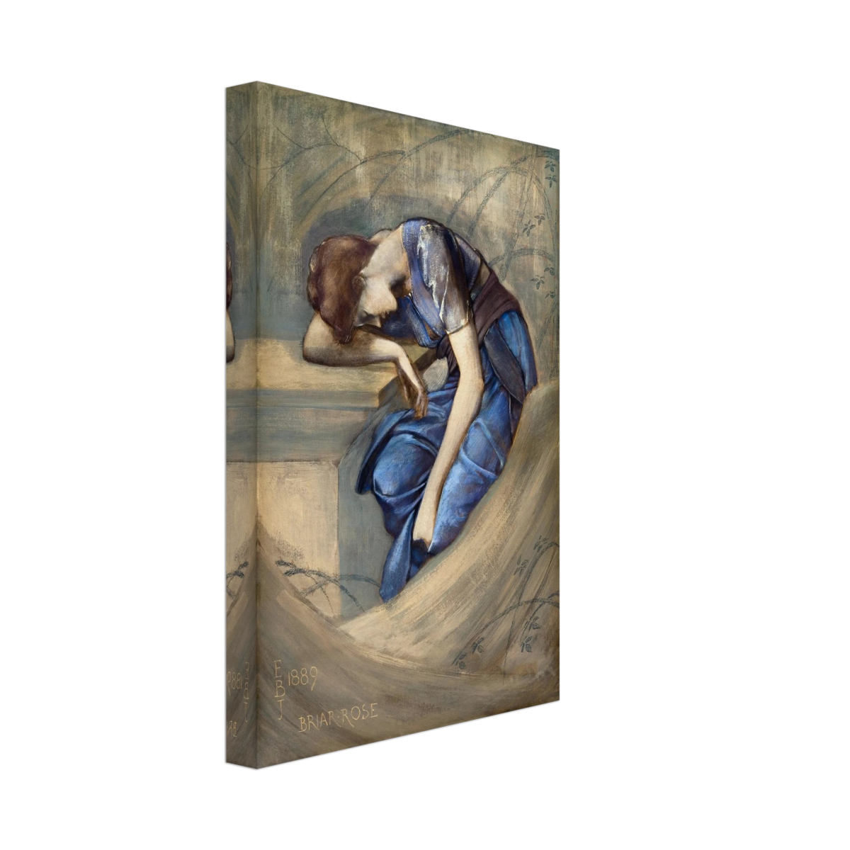 The Briar Rose Series – Study for The Garden Court (1889) by Sir Edward Burne - Jones | Wall art Print - Canvas - 20x30 cm / 8x12″ - 