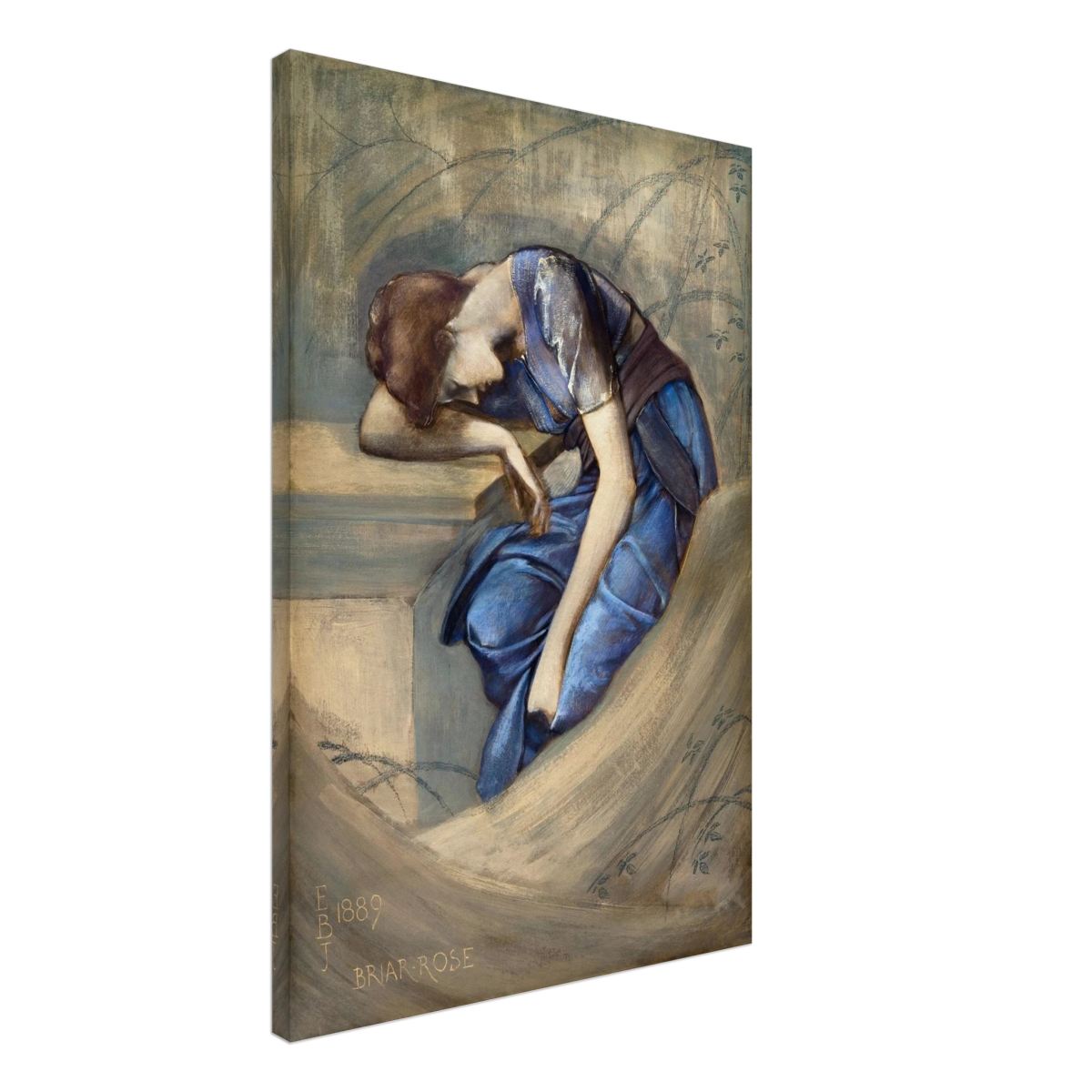 The Briar Rose Series – Study for The Garden Court (1889) by Sir Edward Burne - Jones | Wall art Print - Canvas - 50x75 cm / 20x30″ - 