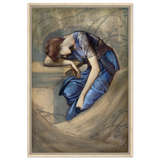 The Briar Rose Series – Study for The Garden Court (1889) by Sir Edward Burne - Jones | Wall art Print - Framed Canvas - 60x90 cm / 24x36″ - Wood frame