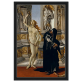 The Calumny of Apelles by Sandro Botticelli | Vintage art Wall art print - 40x60 cm / 16x24″ - Framed Canvas - Black frame