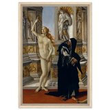 The Calumny of Apelles by Sandro Botticelli | Vintage art Wall art print - 40x60 cm / 16x24″ - Framed Canvas - Wood frame