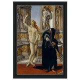 The Calumny of Apelles by Sandro Botticelli | Vintage art Wall art print - 30x45 cm / 12x18″ - Framed Canvas - Black frame