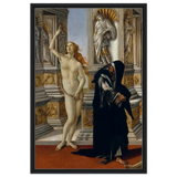The Calumny of Apelles by Sandro Botticelli | Vintage art Wall art print - 60x90 cm / 24x36″ - Framed Canvas - Black frame