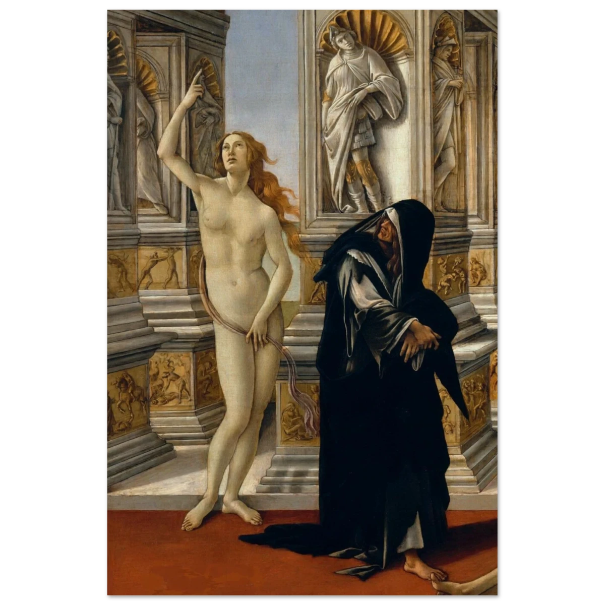 The Calumny of Apelles by Sandro Botticelli | Vintage art Wall art print - 50x75 cm / 20x30″ - Wood Prints - 