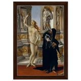 The Calumny of Apelles by Sandro Botticelli | Vintage art Wall art print - 30x45 cm / 12x18″ - Framed Canvas - Dark wood frame