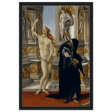 The Calumny of Apelles by Sandro Botticelli | Vintage art Wall art print - 50x75 cm / 20x30″ - Framed Canvas - Black frame