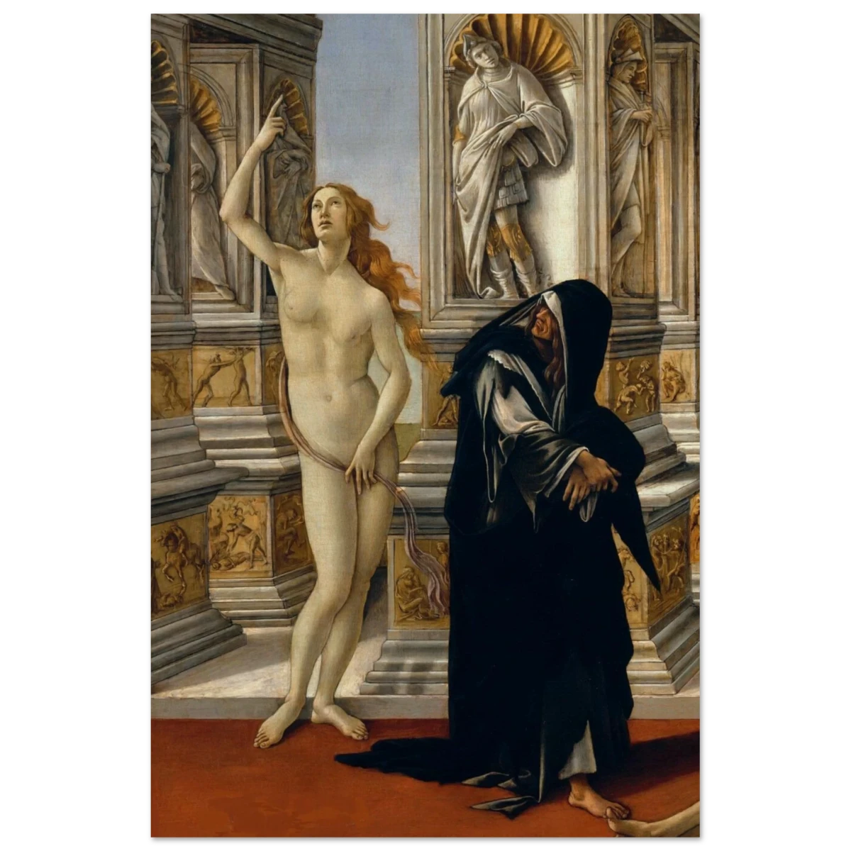 The Calumny of Apelles by Sandro Botticelli | Vintage art Wall art print - 30x45 cm / 12x18″ - Wood Prints - 