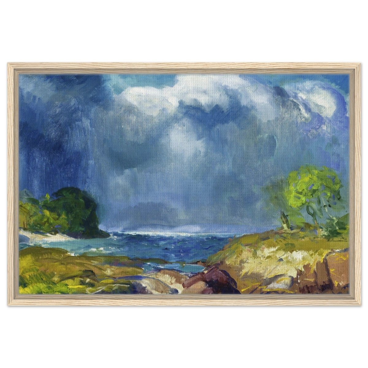 The Coming Storm by George Bellows 1916 Wall | art print - 50x75 cm / 20x30″ - Framed Canvas - Wood frame