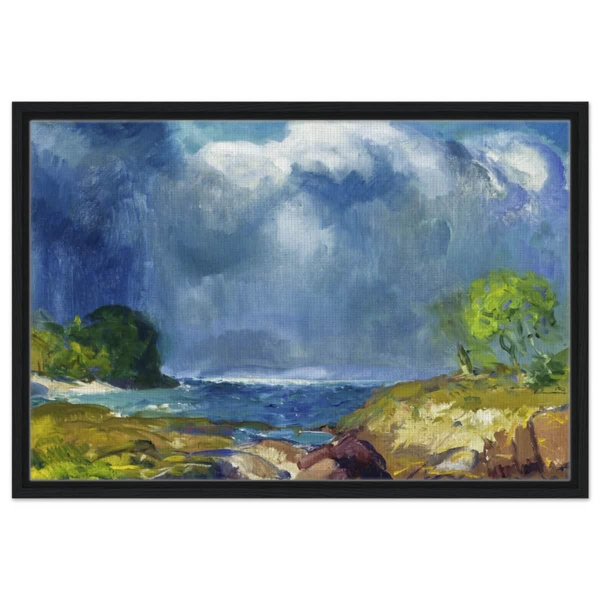 The Coming Storm by George Bellows 1916 Wall | art print - 50x75 cm / 20x30″ - Framed Canvas - Black frame