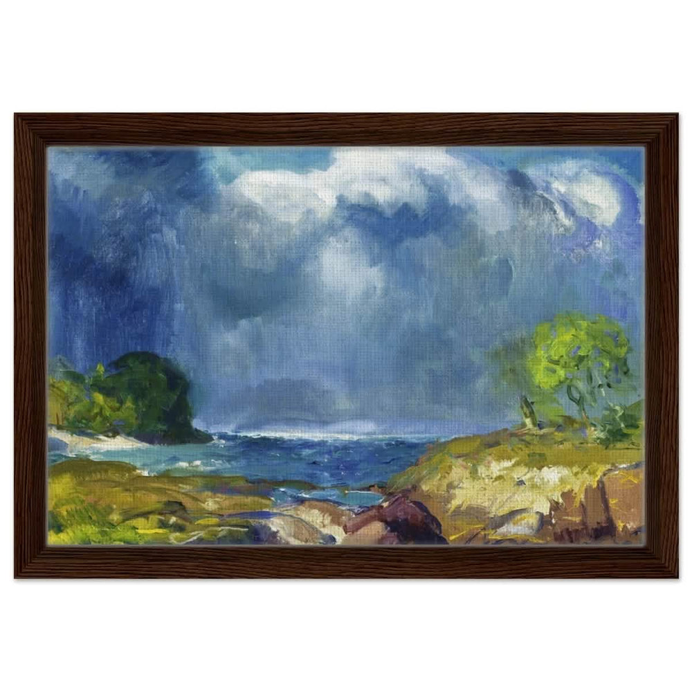 The Coming Storm by George Bellows 1916 Wall | art print - 30x45 cm / 12x18″ - Framed Canvas - Dark wood frame