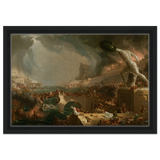 The Course of Empire – Destruction by Thomas Cole | Classic Historical Art Print - Framed Canvas - 30x45 cm / 12x18″ - Black frame
