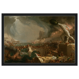 The Course of Empire – Destruction by Thomas Cole | Classic Historical Art Print - Framed Canvas - 50x75 cm / 20x30″ - Black frame