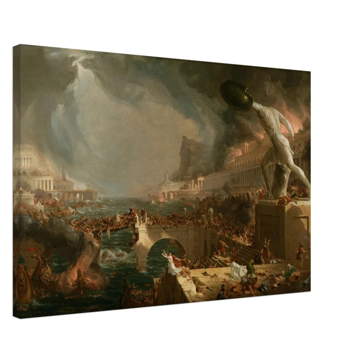 The Course of Empire – Destruction by Thomas Cole | Classic Historical Art Print - Canvas - 50x75 cm / 20x30″ - 