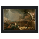 The Course of Empire – Destruction by Thomas Cole | Classic Historical Art Print - Framed Canvas - 20x30 cm / 8x12″ - Black frame