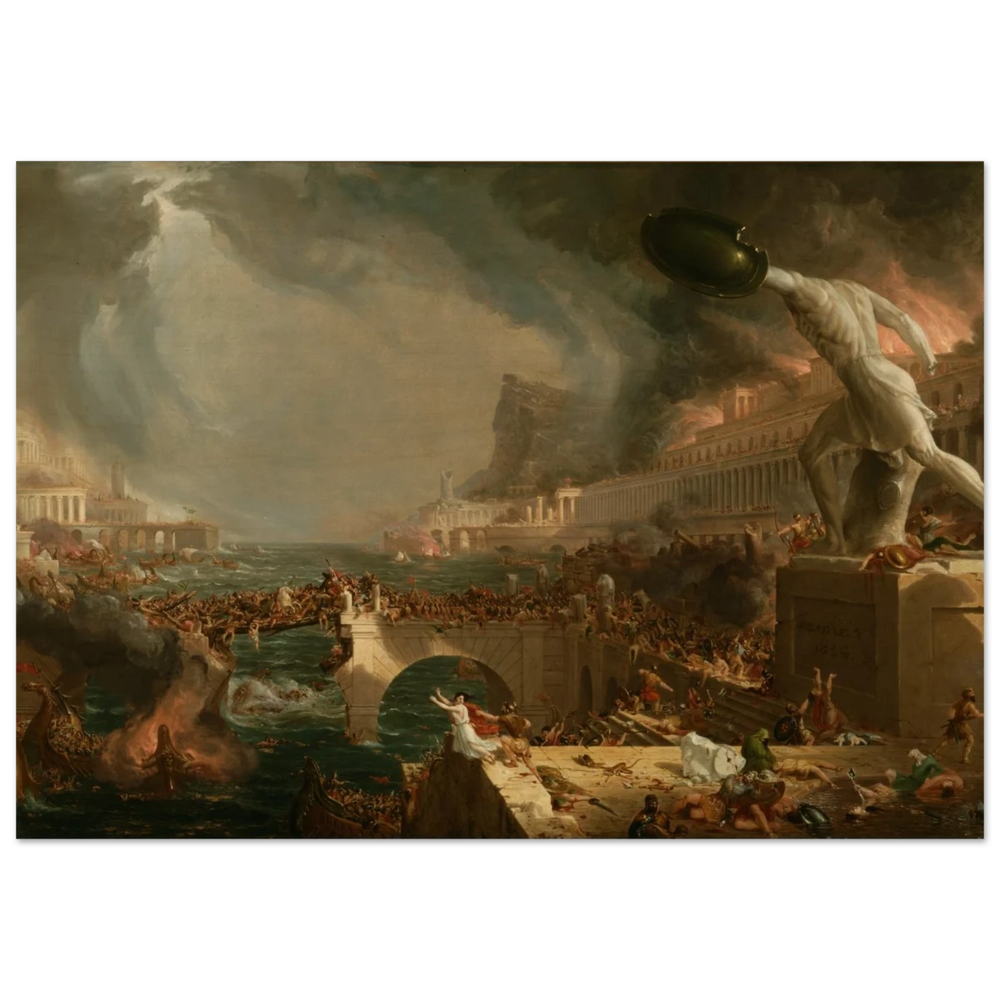 The Course of Empire – Destruction by Thomas Cole | Classic Historical Art Print - Wood Prints - 70x100 cm / 28x40″ - 