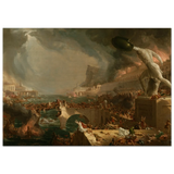 The Course of Empire – Destruction by Thomas Cole | Classic Historical Art Print - Wood Prints - 70x100 cm / 28x40″ - 