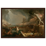 The Course of Empire – Destruction by Thomas Cole | Classic Historical Art Print - Framed Canvas - 60x90 cm / 24x36″ - Dark wood frame