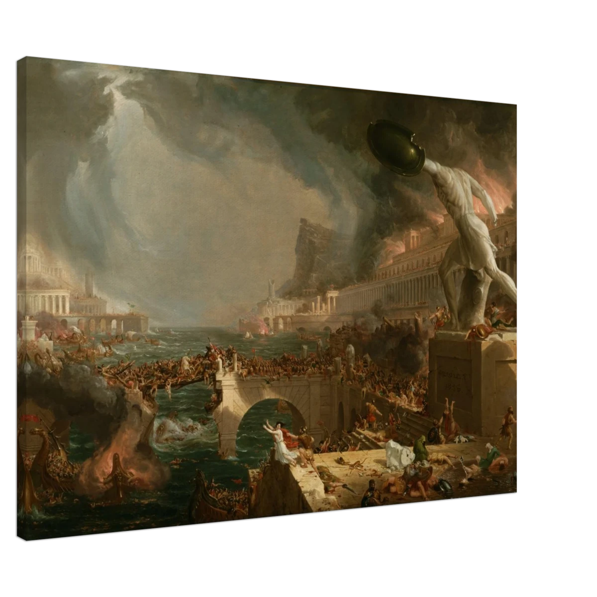 The Course of Empire – Destruction by Thomas Cole | Classic Historical Art Print - Canvas - 70x100 cm / 28x40″ - 