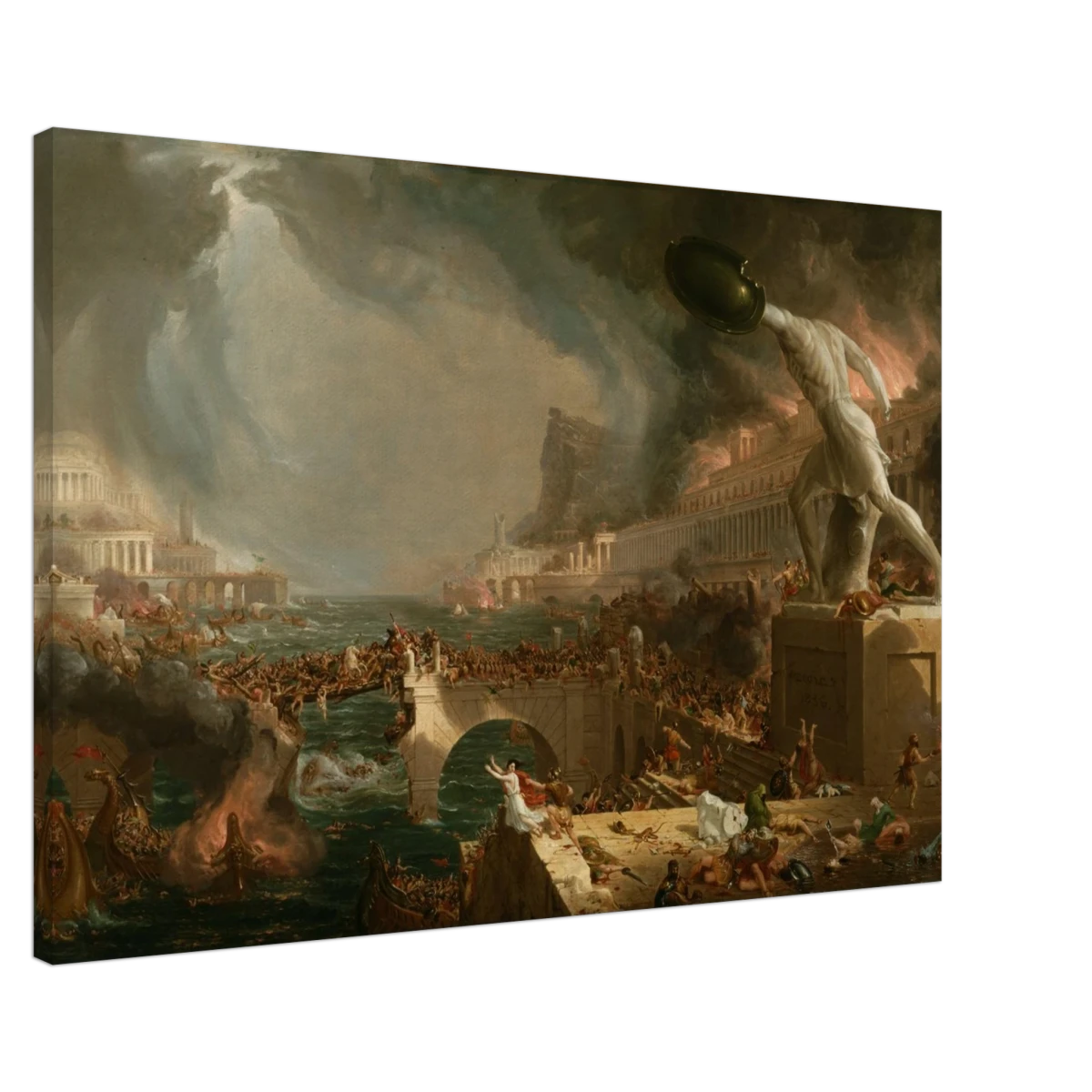 The Course of Empire – Destruction by Thomas Cole | Classic Historical Art Print - Canvas - 60x90 cm / 24x36″ - 
