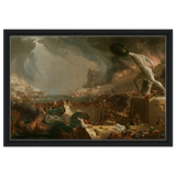 The Course of Empire – Destruction by Thomas Cole | Classic Historical Art Print - Framed Canvas - 40x60 cm / 16x24″ - Black frame