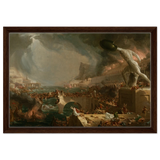 The Course of Empire – Destruction by Thomas Cole | Classic Historical Art Print - Framed Canvas - 40x60 cm / 16x24″ - Dark wood frame