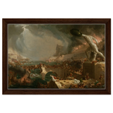 The Course of Empire – Destruction by Thomas Cole | Classic Historical Art Print - Framed Canvas - 30x45 cm / 12x18″ - Dark wood frame