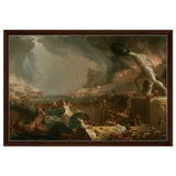 The Course of Empire – Destruction by Thomas Cole | Classic Historical Art Print - Framed Canvas - 50x75 cm / 20x30″ - Dark wood frame