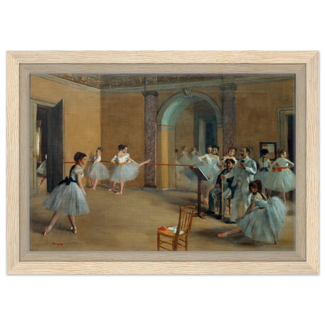 The Dance Foyer at The Opera, 1872 – Edgar Degas Wall Art Print - Framed Canvas - 20x30 cm / 8x12″ - Wood frame