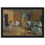 The Dance Foyer at The Opera, 1872 – Edgar Degas Wall Art Print - Framed Canvas - 30x45 cm / 12x18″ - Black frame