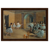 The Dance Foyer at The Opera, 1872 – Edgar Degas Wall Art Print - Framed Canvas - 30x45 cm / 12x18″ - Dark wood frame